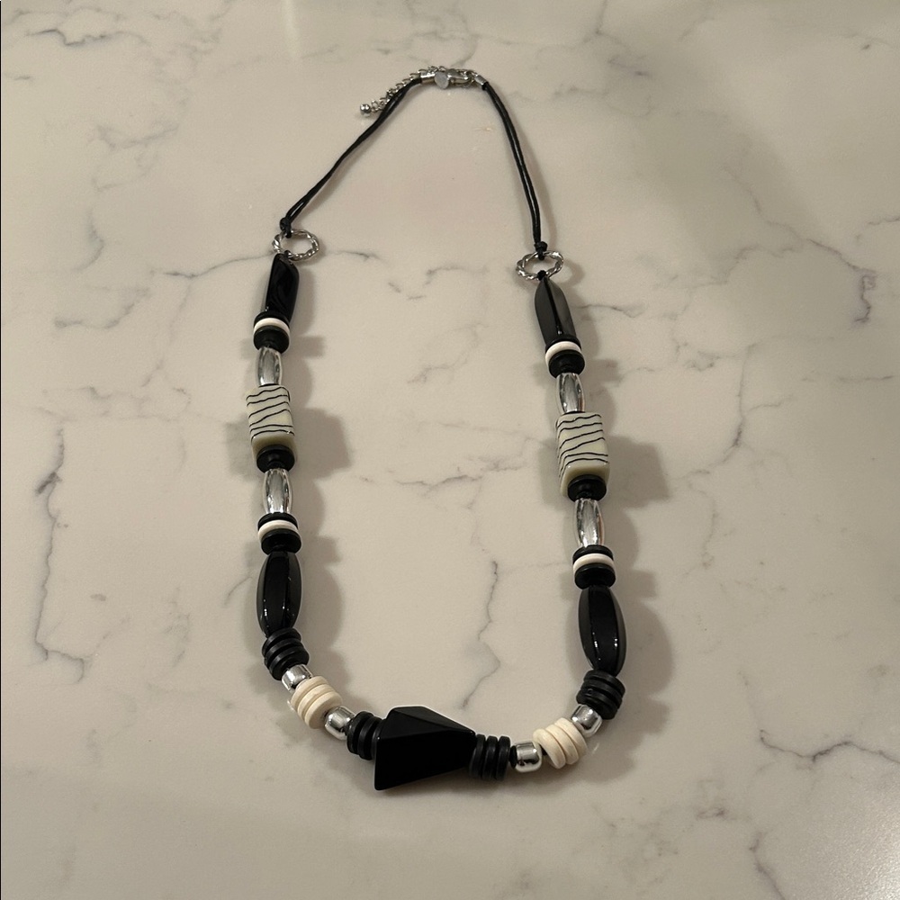 Chico's Monochrome Beaded Necklace
